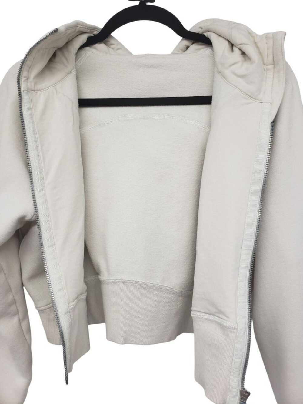 Lululemon Scuba Full-Zip Cropped Hoodie Bone Cream Minimal Neutral - Picture 14 of 16